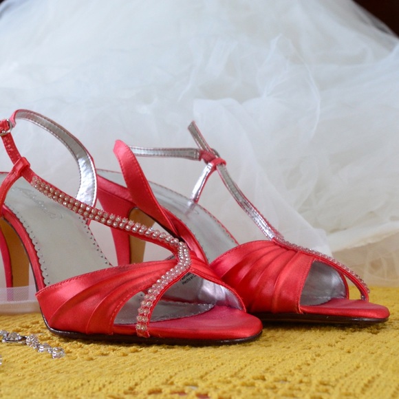 GORGEOUS ORANGE COLOR MICHAELANGELO WEDDING HEELS🍊 - Picture 5 of 11